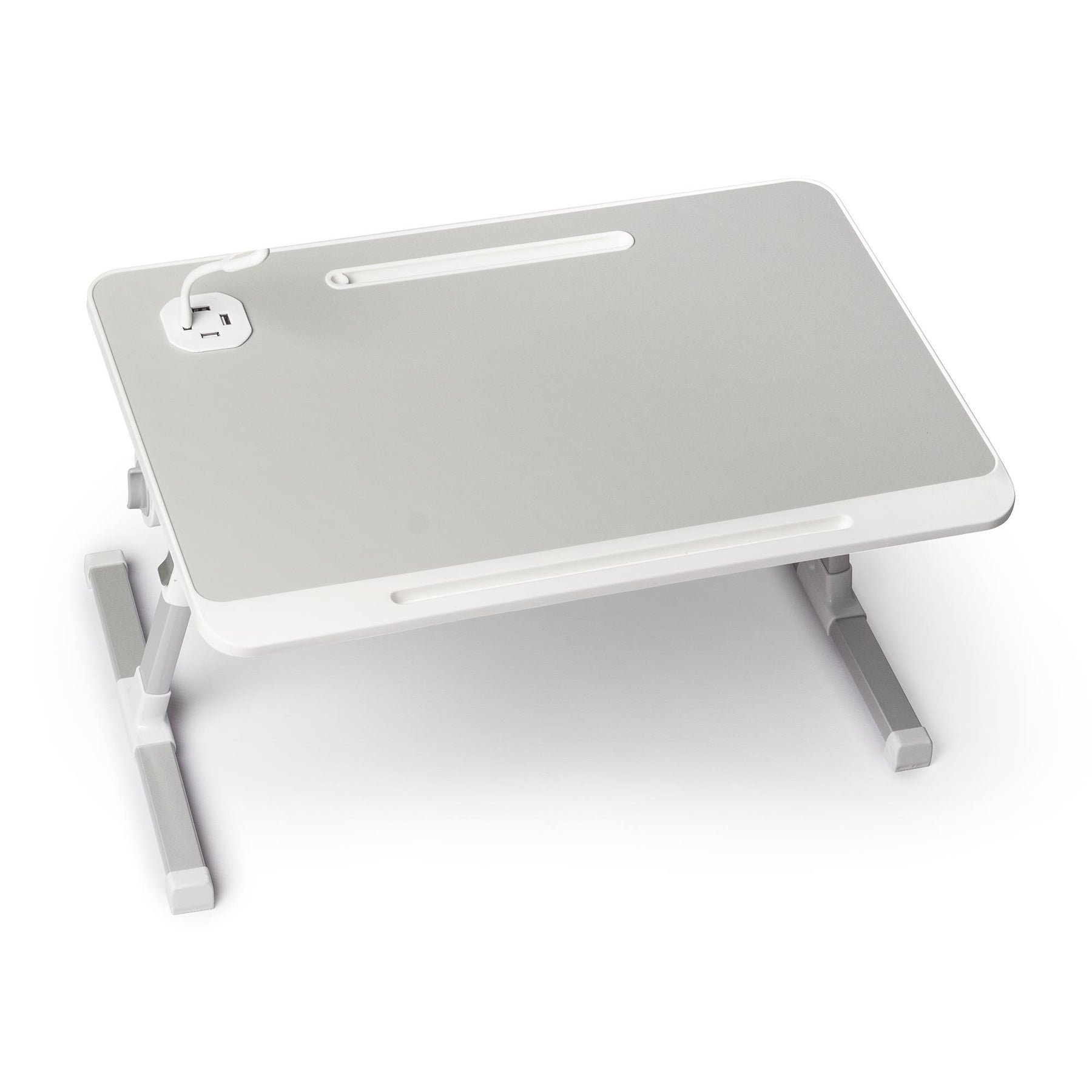 ESCRITORIO PLEGABLE AJUSTABLE PARA CAMA – COMODIDAD Y CONECTIVIDAD USB