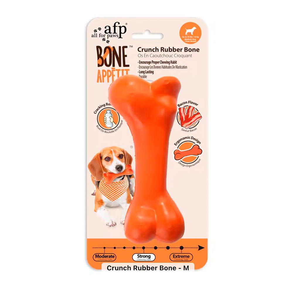 Hueso de goma crujiente fuerte – Sabor bacon y resistente