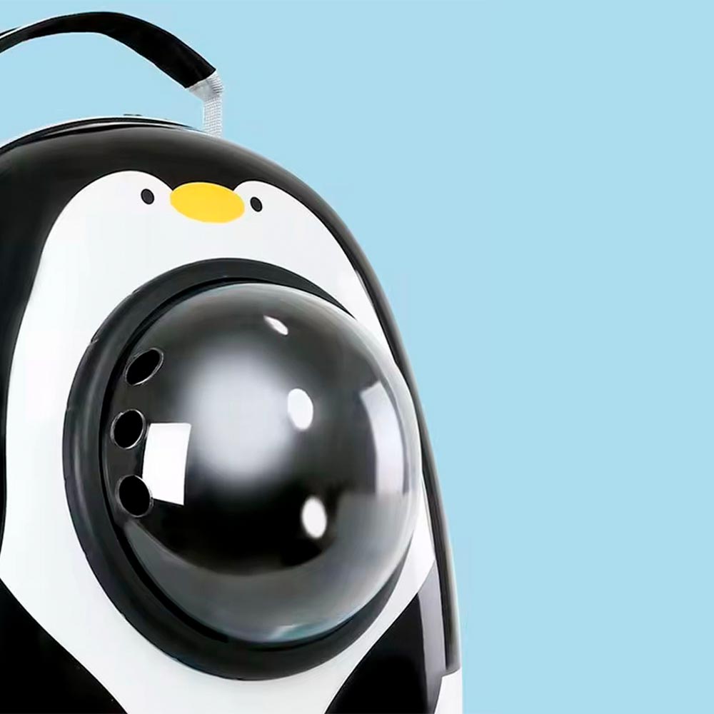 Mochila transportadora para mascotas – Cómoda, segura y con diseño de pingüino