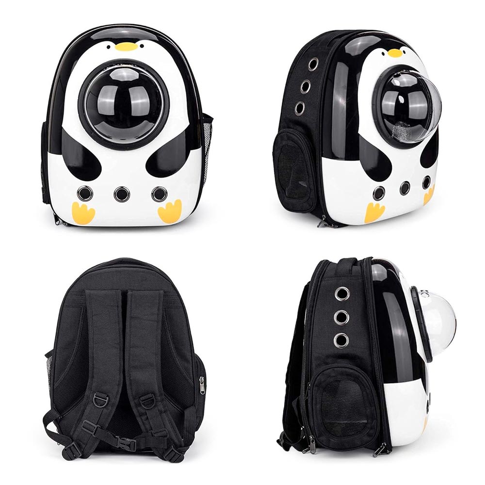 Mochila transportadora para mascotas – Cómoda, segura y con diseño de pingüino