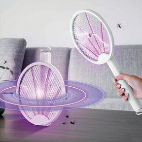 RAQUETA ELÉCTRICA MATAMOSQUITOS USB – 1600 V, LUZ UV Y BATERÍA RECARGABLE