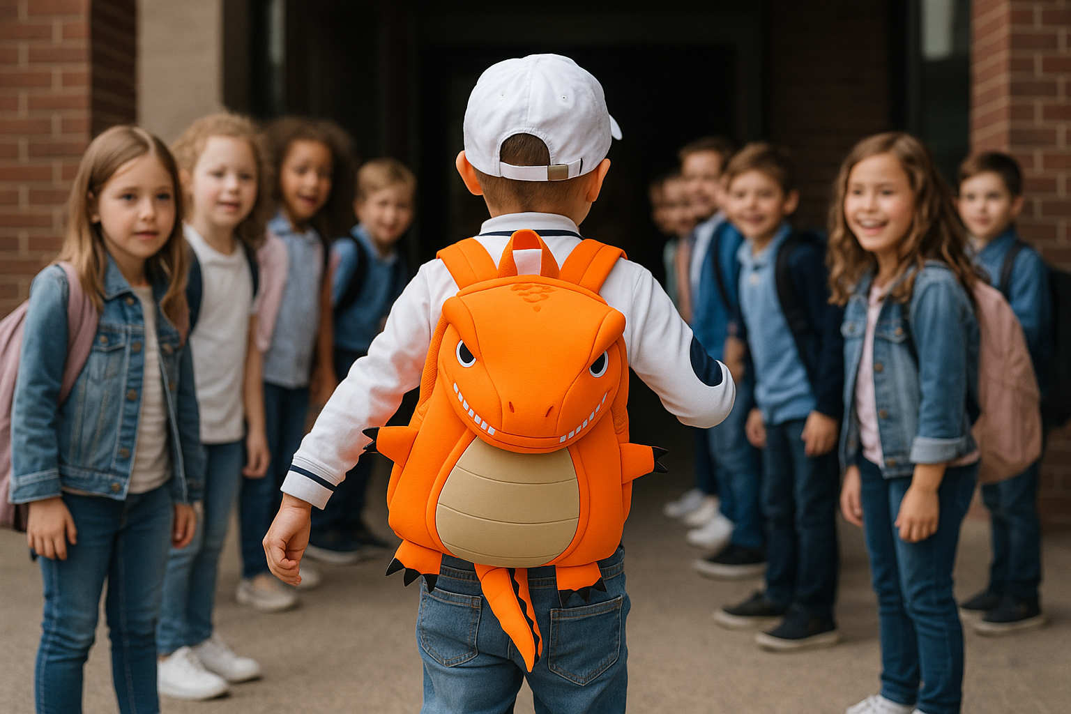 MOCHILA INFANTIL TIRANOSAURIO CHICA – IMPERMEABLE Y DIVERTIDA
