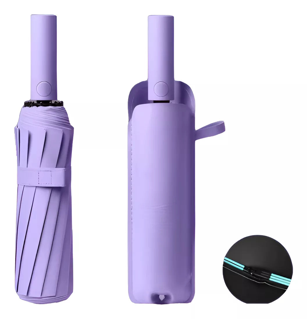Paraguas plegable reforzado reflectante –  Compacto y resistente
