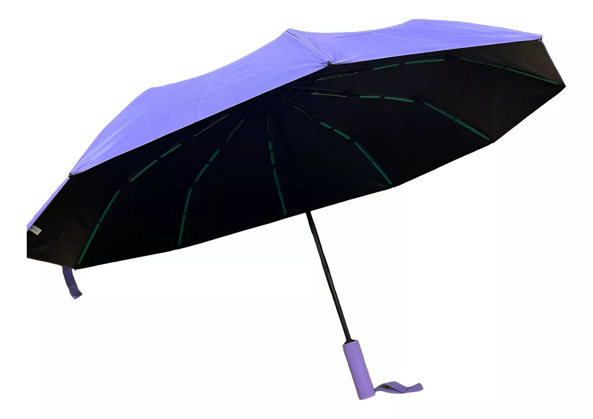 Paraguas plegable reforzado reflectante –  Compacto y resistente
