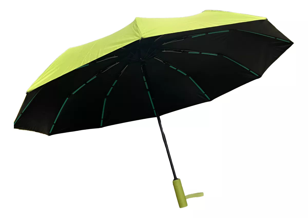 Paraguas plegable reforzado reflectante –  Compacto y resistente