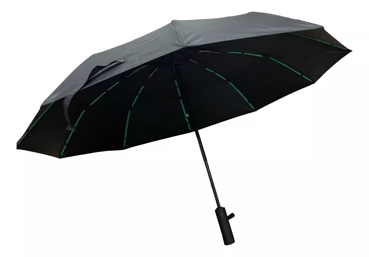 Paraguas plegable reforzado reflectante –  Compacto y resistente