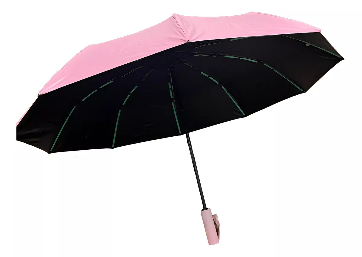 Paraguas plegable reforzado reflectante –  Compacto y resistente