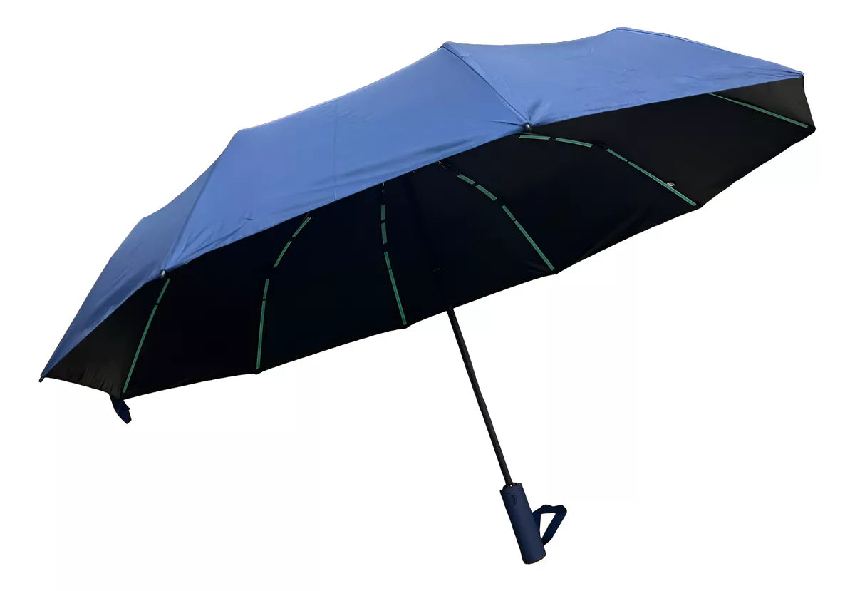 Paraguas plegable reforzado reflectante –  Compacto y resistente