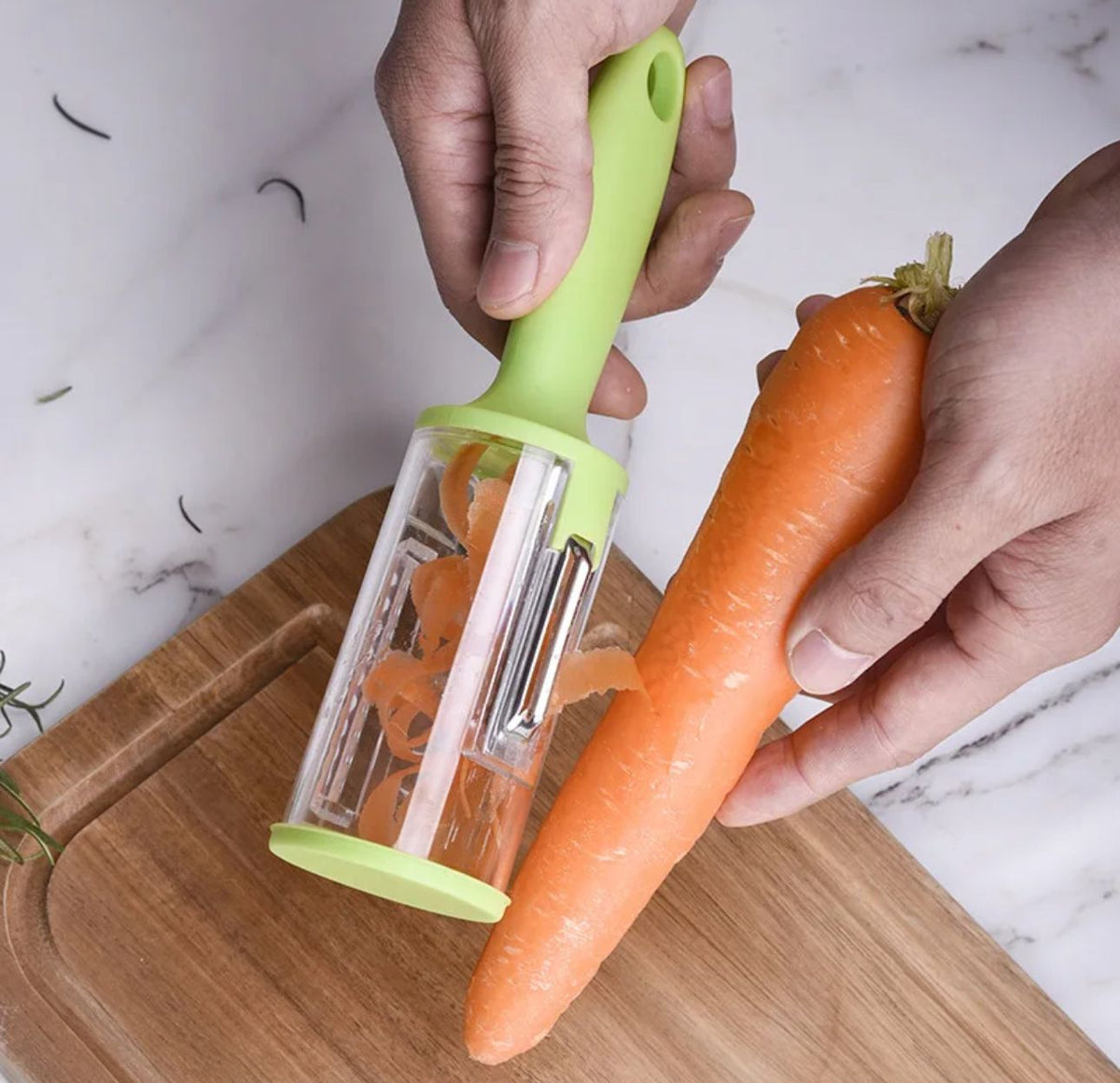 PELADOR DE VERDURAS 2 EN 1 – FUNCIONALIDAD Y COMODIDAD