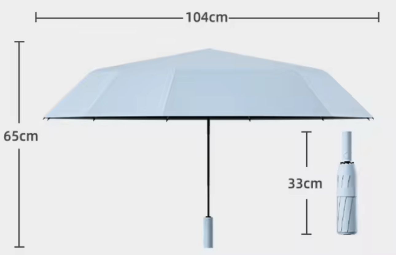 Paraguas plegable reforzado reflectante –  Compacto y resistente
