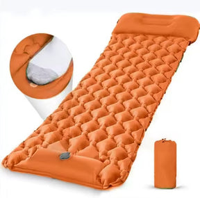 Colchoneta de camping con inflador de pie integrado – Comodidad y portabilidad