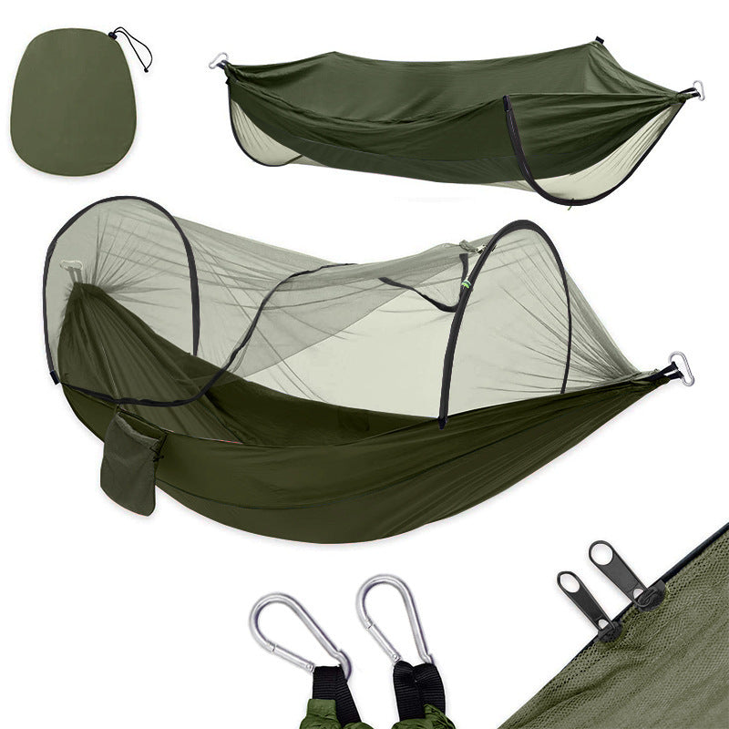 Hamaca portátil para camping con mosquitero – Comodidad y protección