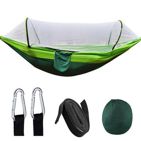 Hamaca portátil para camping con mosquitero – Comodidad y protección