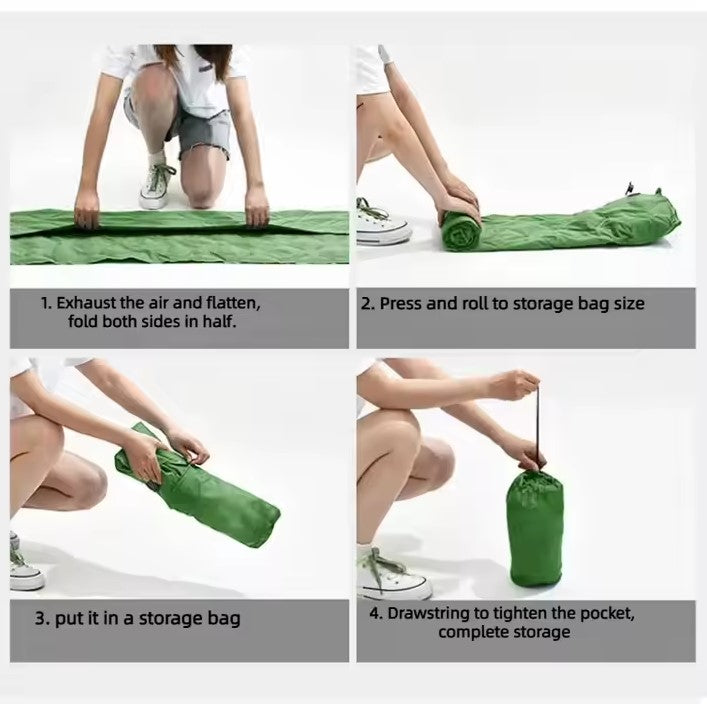 Colchoneta de camping con inflador de pie integrado – Comodidad y portabilidad