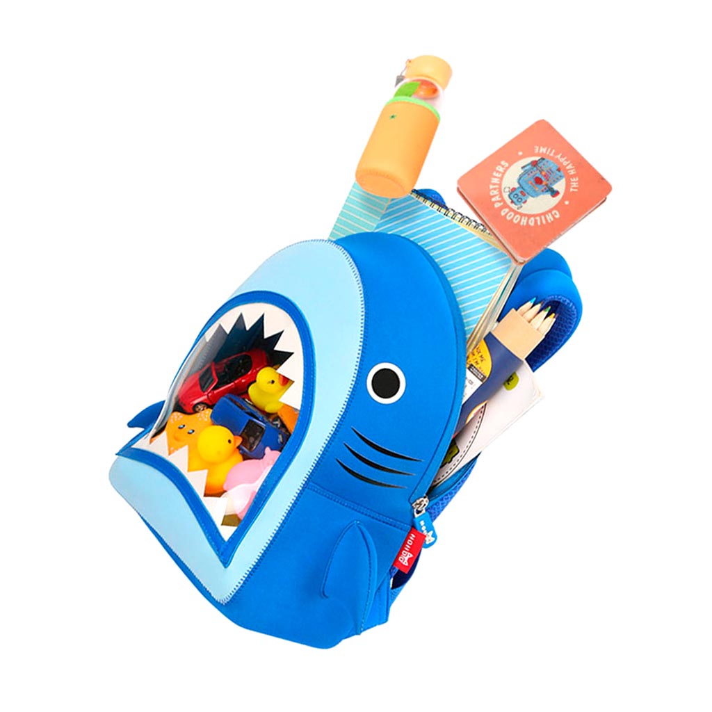 MOCHILA INFANTIL TIBURÓN TRANSPARENTE – DISEÑO DIVERTIDO Y FUNCIONAL